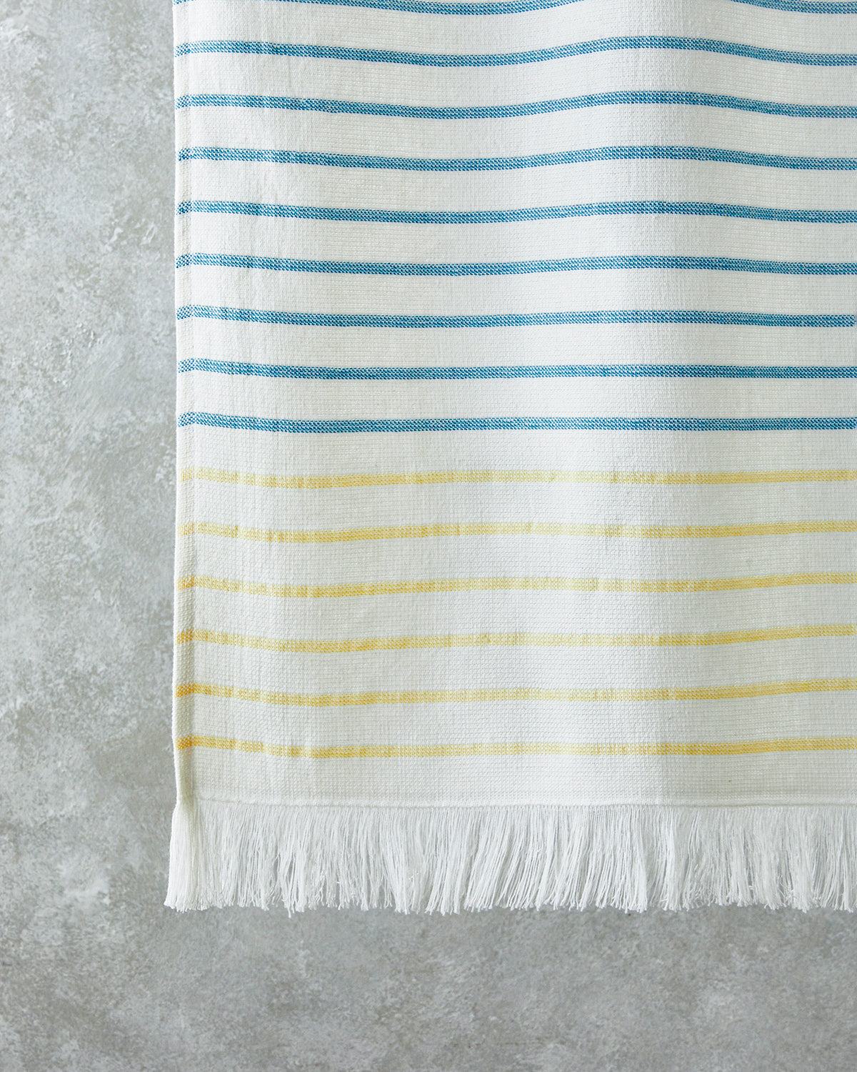 Cotton Striped Beach Towel 90x150 cm Ecru - Green - Yellow (view 2)