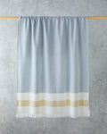 Poti Cotton Striped Beach Towel 90x150 cm Ecru - Blue - Yellow