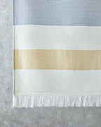 Poti Cotton Striped Beach Towel 90x150 cm Ecru - Blue - Yellow (view 2)