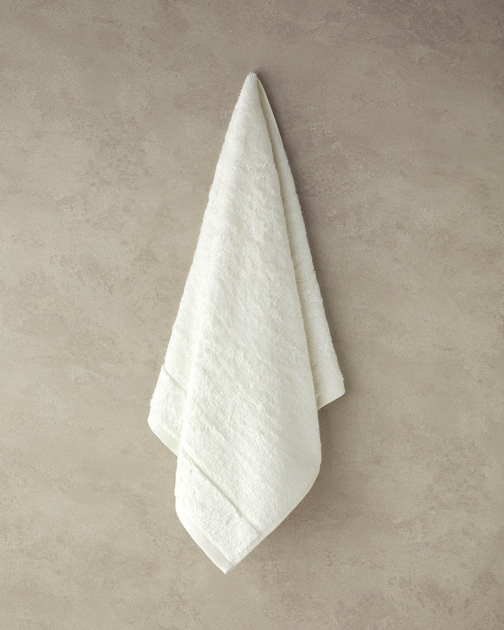 Leafy Bamboo Face Towel 50x90 cm - Ecru