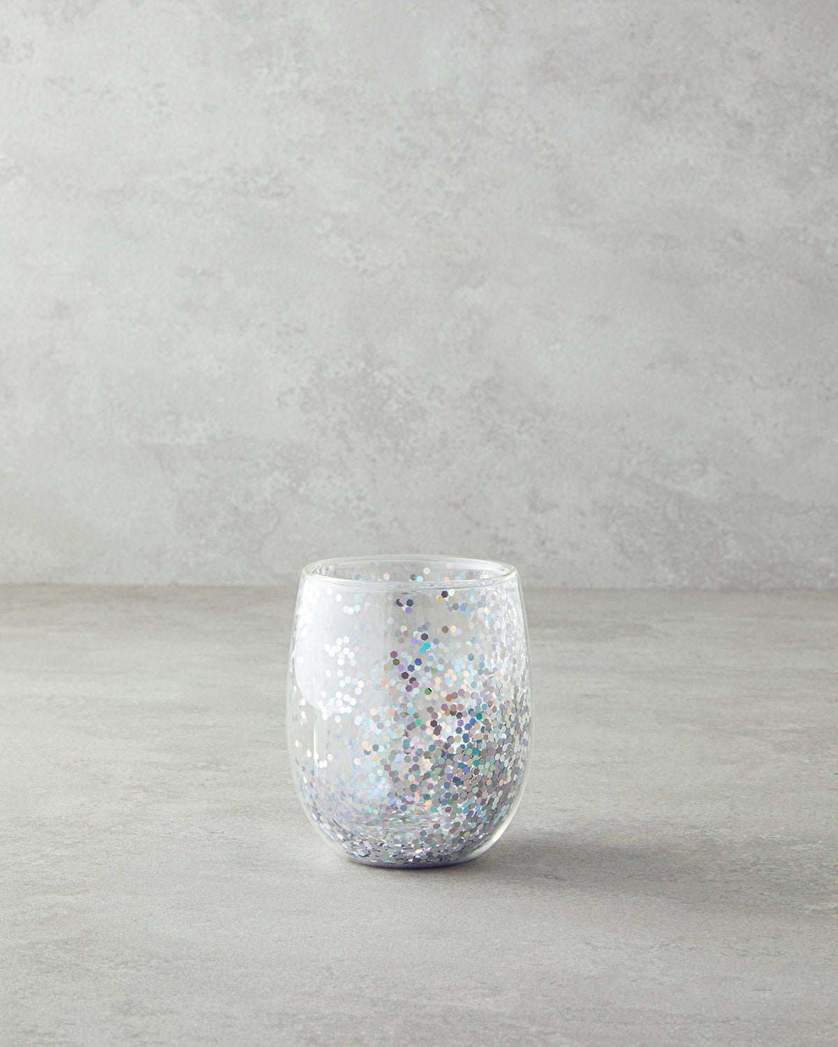 Shimmer Borosilicate Double Wall Glass 400 ml - Silver