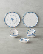 Whisper Ceramic Breakfast Set 8 Pieces, 2 Servings Blue