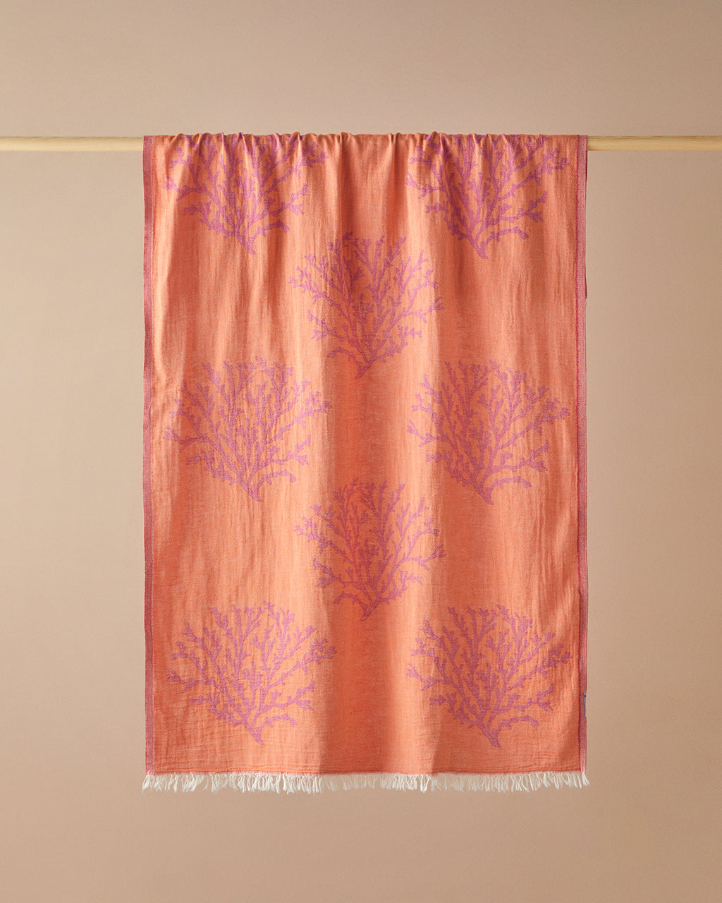 Coral Cotton Bag Bath Wrap 90x150 cm Fuchsia - Orange (view 2)