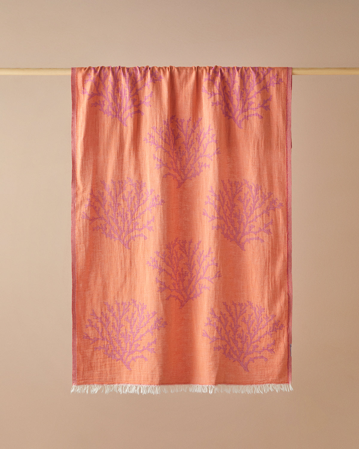 Coral Cotton Bag Bath Wrap 90x150 cm Fuchsia - Orange (view 2)