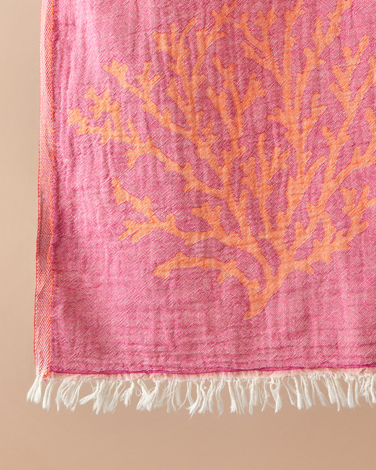 Coral Cotton Bag Bath Wrap 90x150 cm Fuchsia - Orange (view 3)