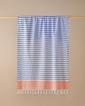 Candy Regenerated Striped Bath Wrap 90x150 cm - Navy Blue - Orange