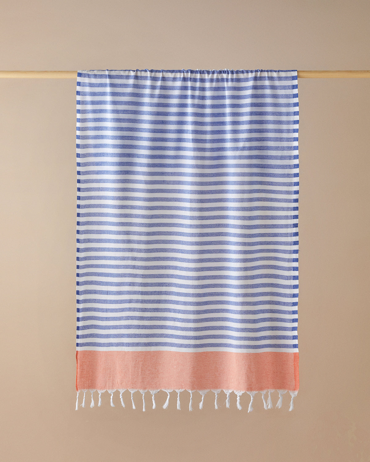 Candy Regenerated Striped Bath Wrap 90x150 cm - Navy Blue - Orange