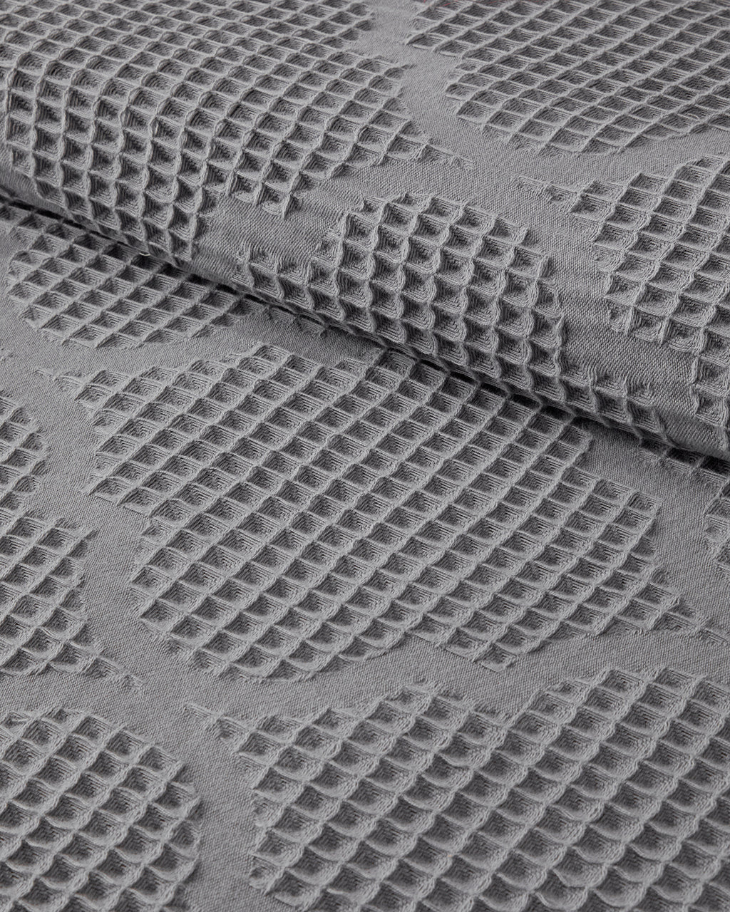 Fiona Cotton Waffle Double Summer Blanket Dark Gray (view 3)