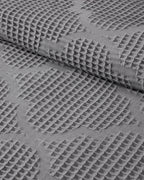 Fiona Cotton Waffle Double Summer Blanket Dark Gray (view 3)