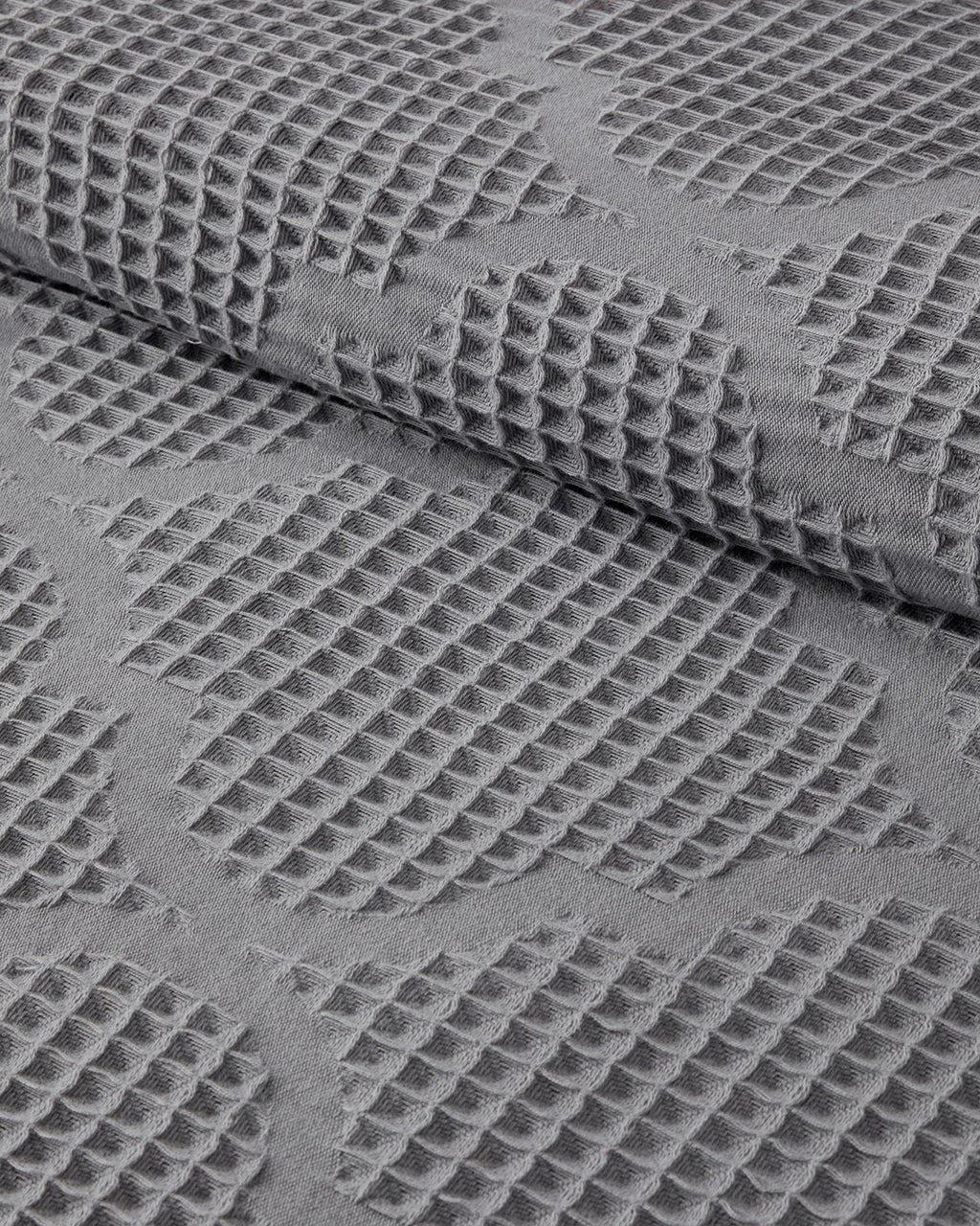 Fiona Cotton Waffle Double Summer Blanket Dark Gray (view 6)