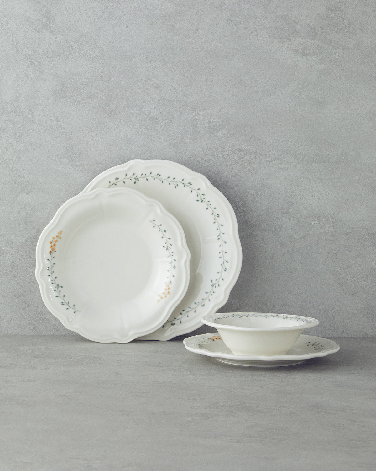 Frezya Porcelain Table Set 24 Pieces, 6 Servings Yellow - Green (view 2)
