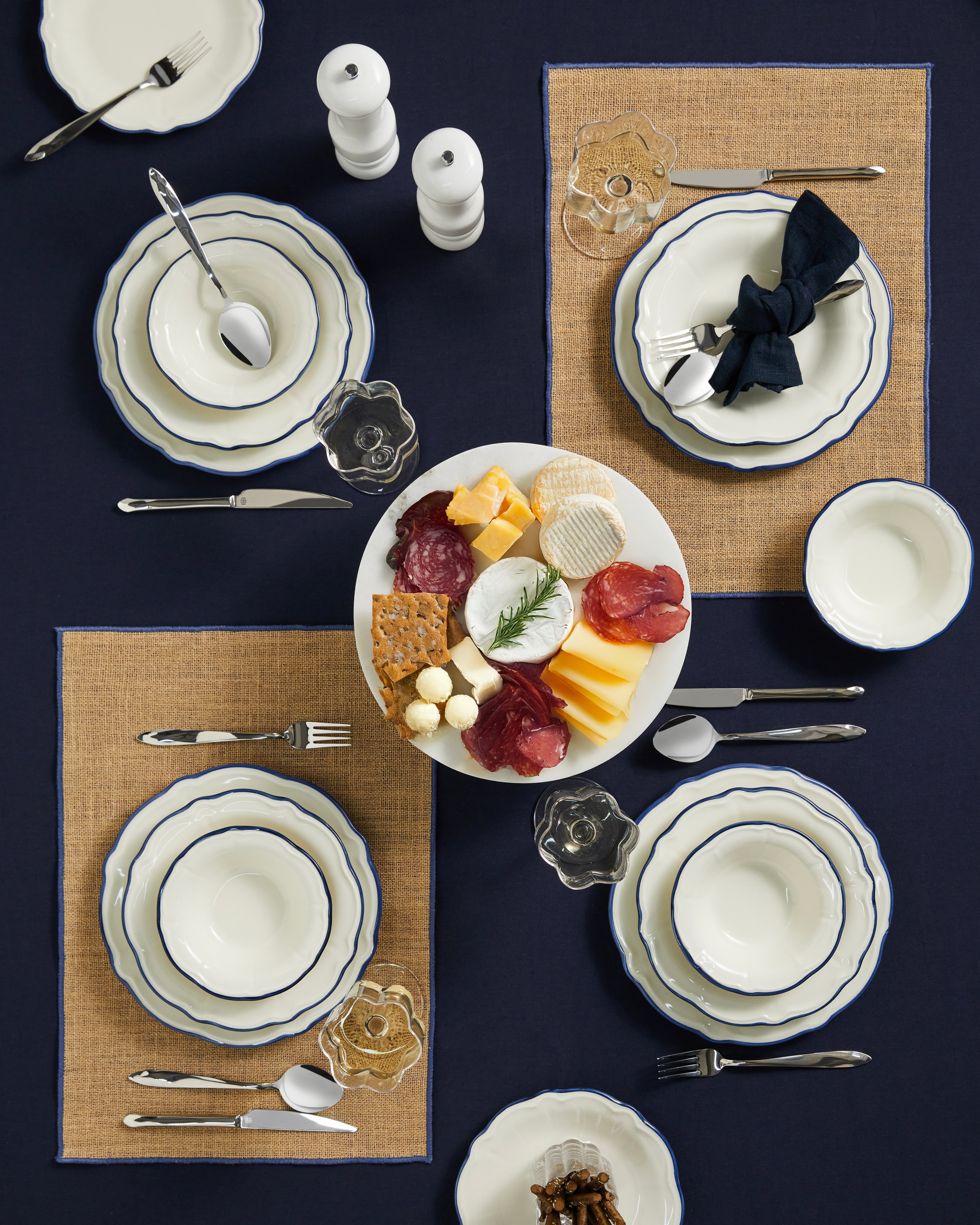 Porcelain Table Set 24 Pieces, 6 Servings Blue (view 5)
