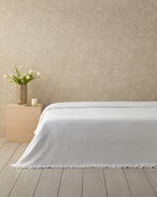 Cotton Double Ruffled Summer Blanket 200x220 cm White