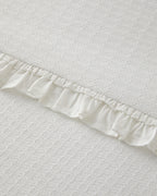Cotton Double Ruffled Summer Blanket 200x220 cm White (view 3)