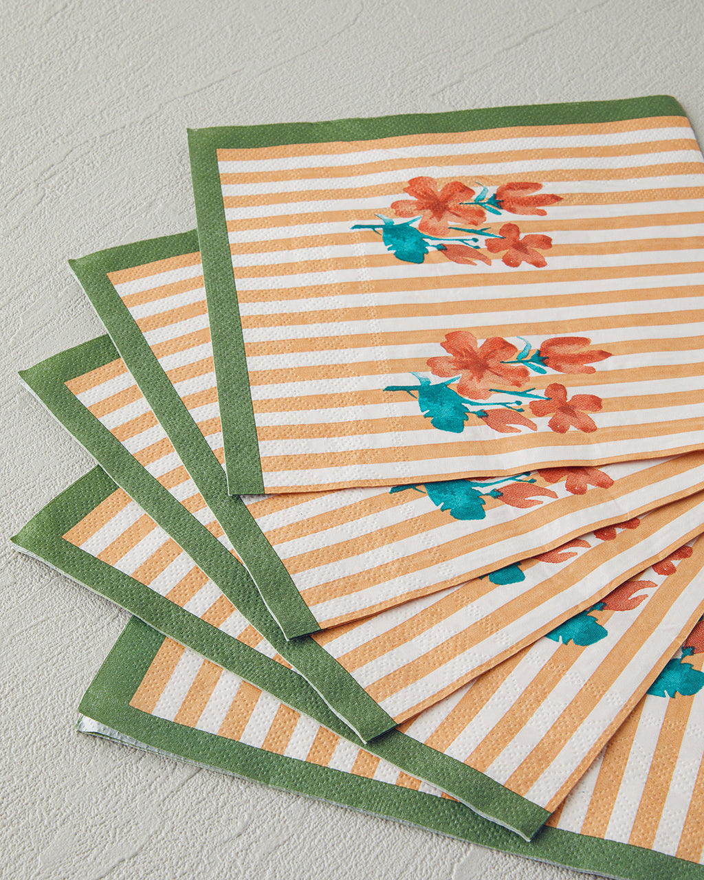 Retro Flower Paper 20 pcs Napkin 33x33 cm Green (view 2)