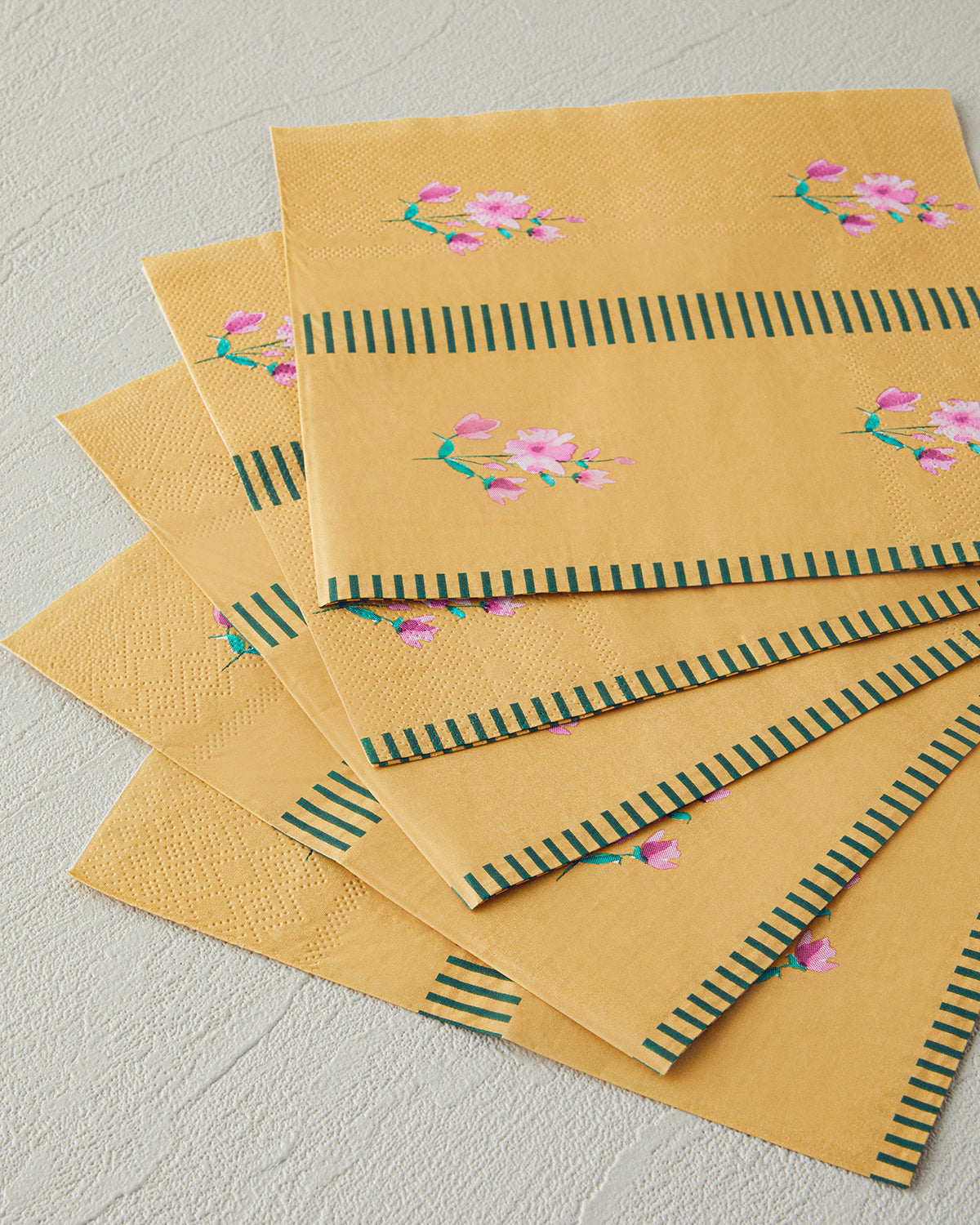 Retro Blossom Paper 20 pcs Napkin 33x33 cm Orange (view 2)