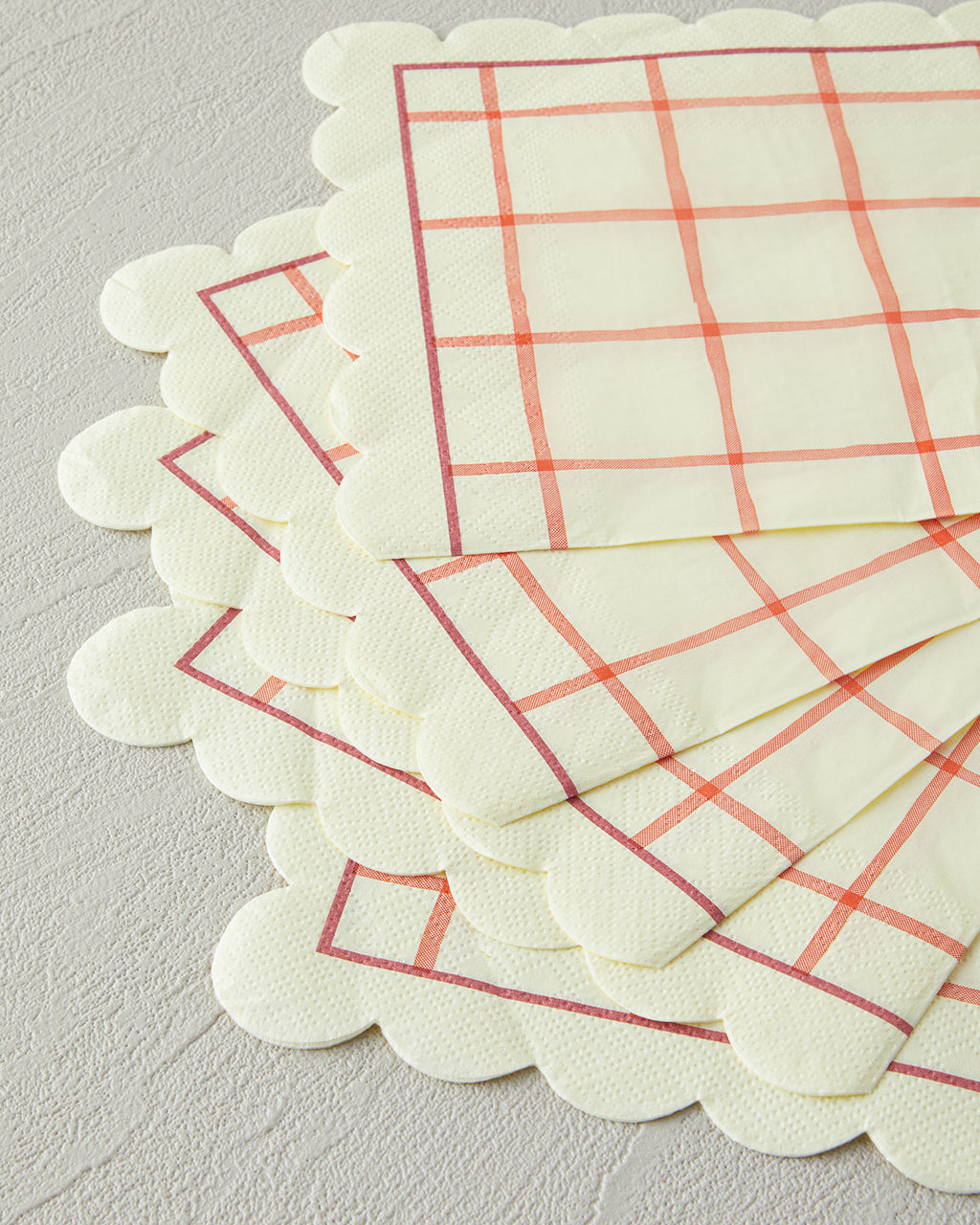 Retro Gingham Paper 20 pcs Napkin 33x33 cm Cream (view 2)