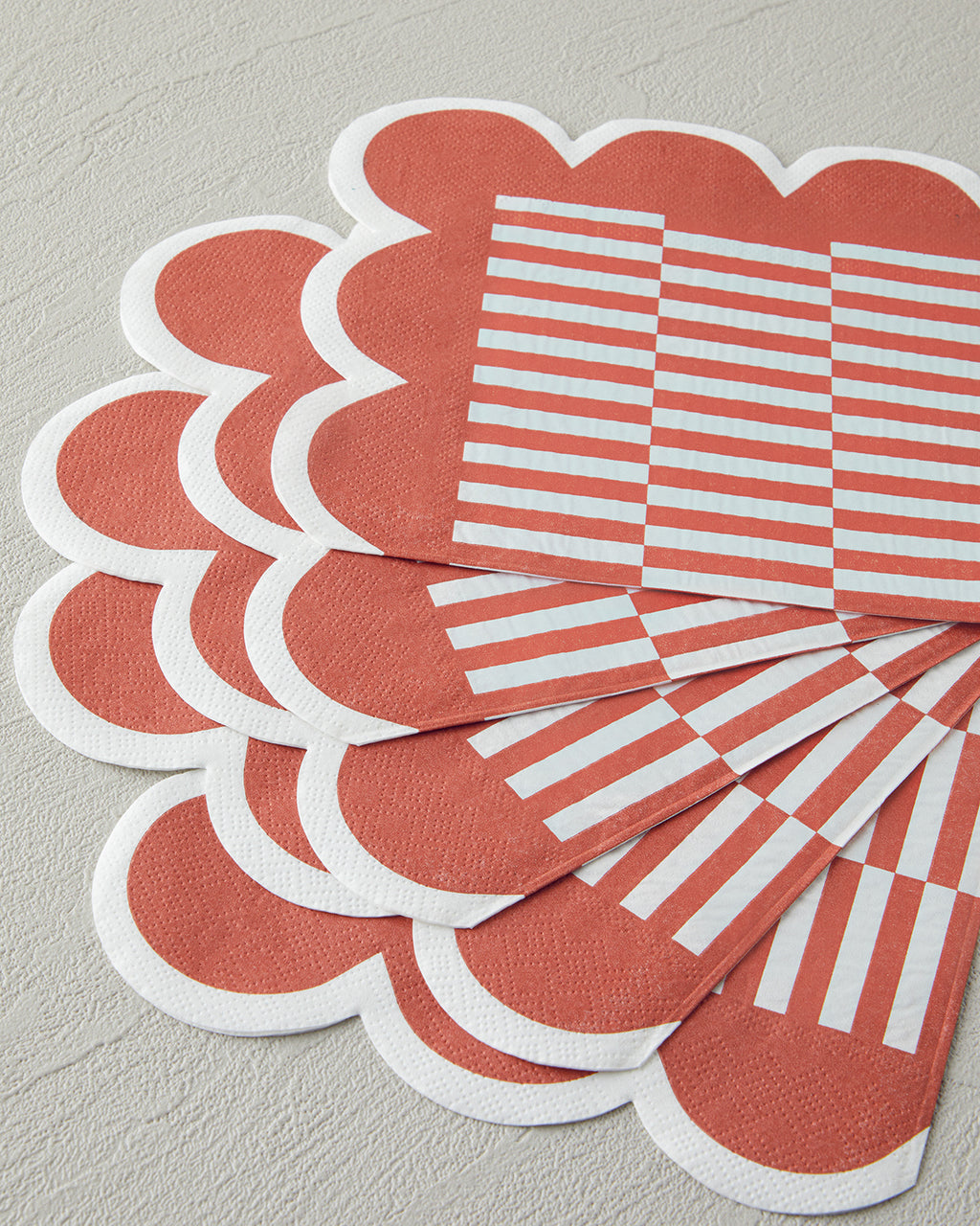 Retro Line Paper 20 pcs Napkin 33x33 cm Terracotta (view 2)