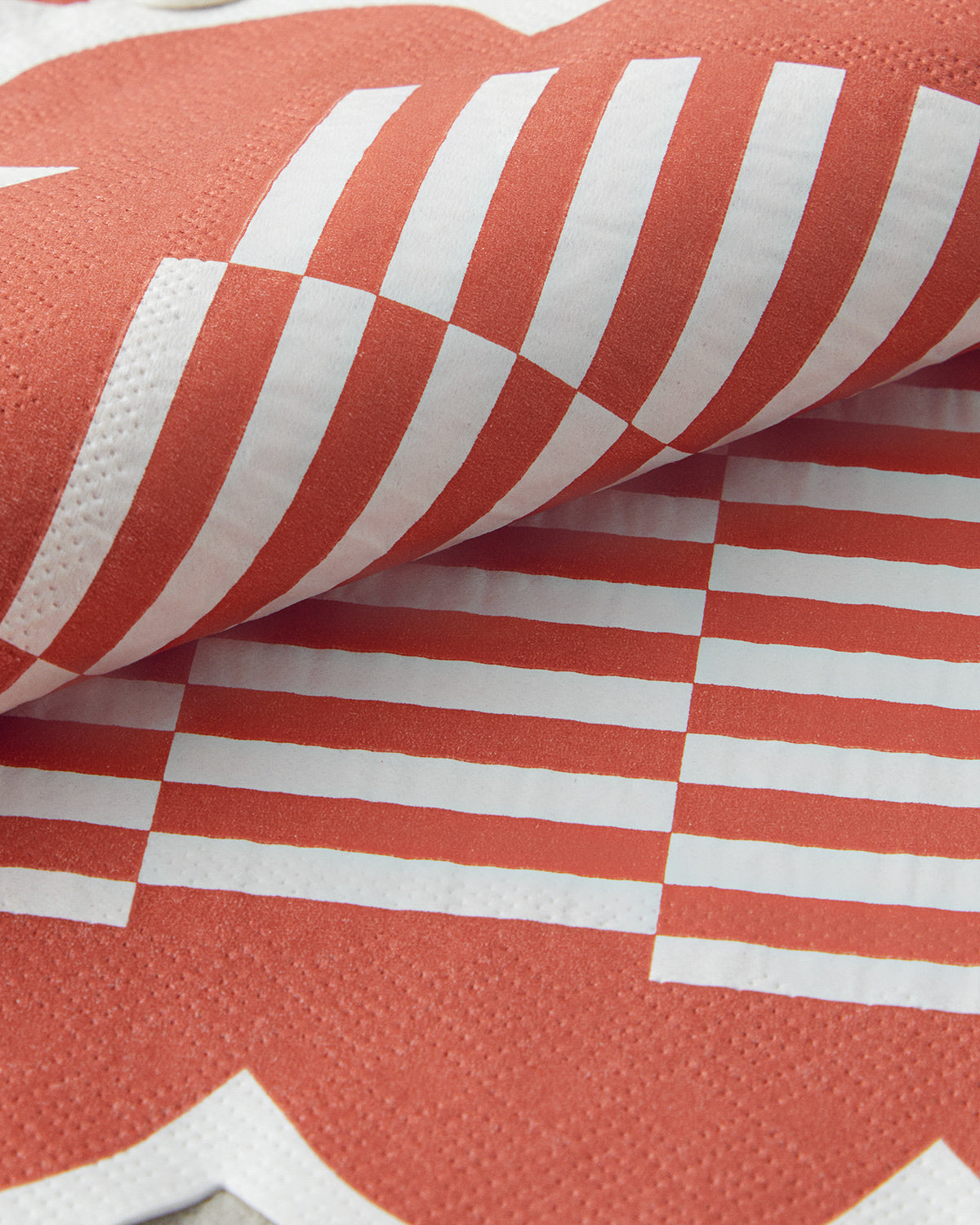 Retro Line Paper 20 pcs Napkin 33x33 cm Terracotta (view 3)