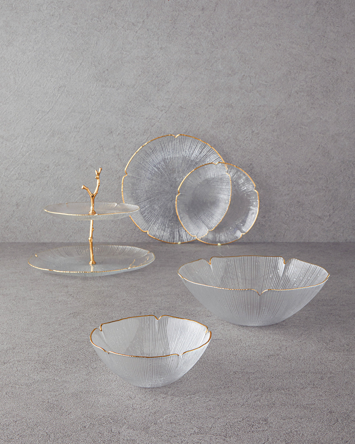 Glass Cake Plate 21 cm Gold (view 3)