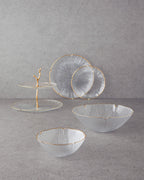 Glass Serving Plate 28 cm Gold (view 3)