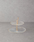 Glass Cookie Stand 21+28 cm Gold