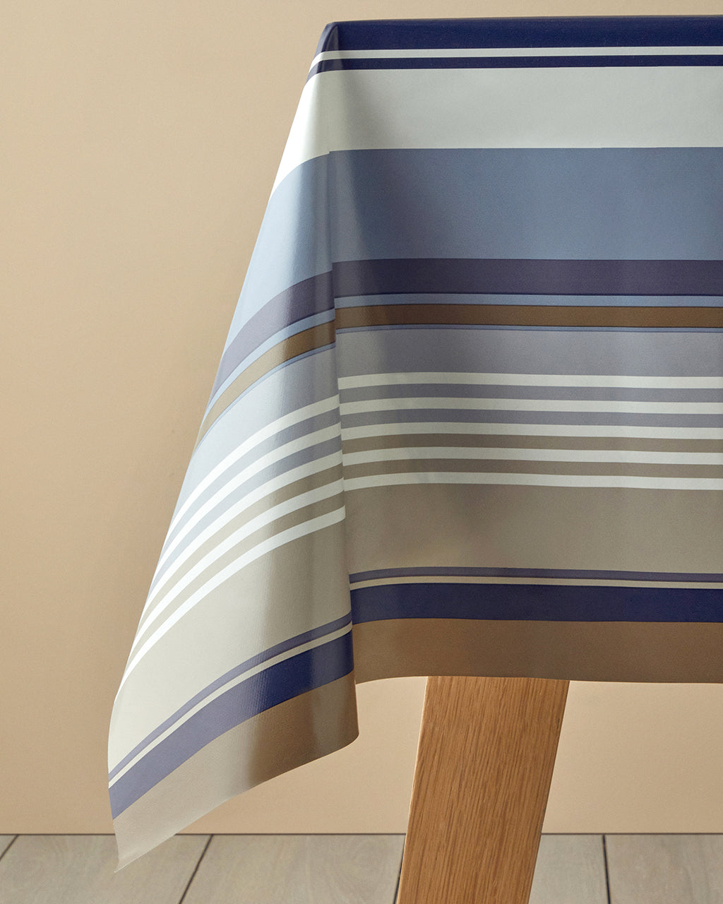 Striped PVC Table Cloth Navy Blue (view 5)
