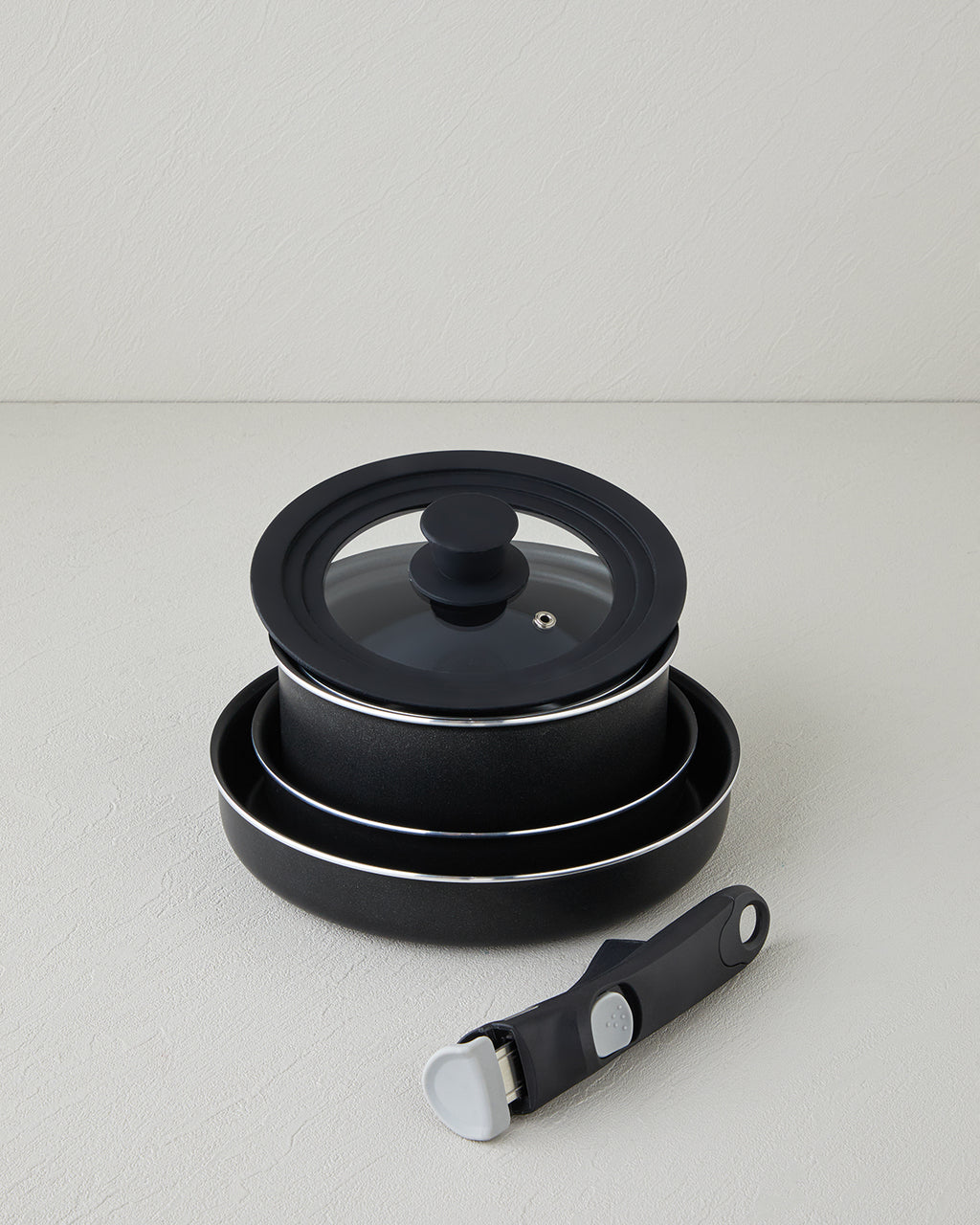 ClickEase Aluminum 6 Pieces Pot Set 16-18-20-24 cm Black (view 2)