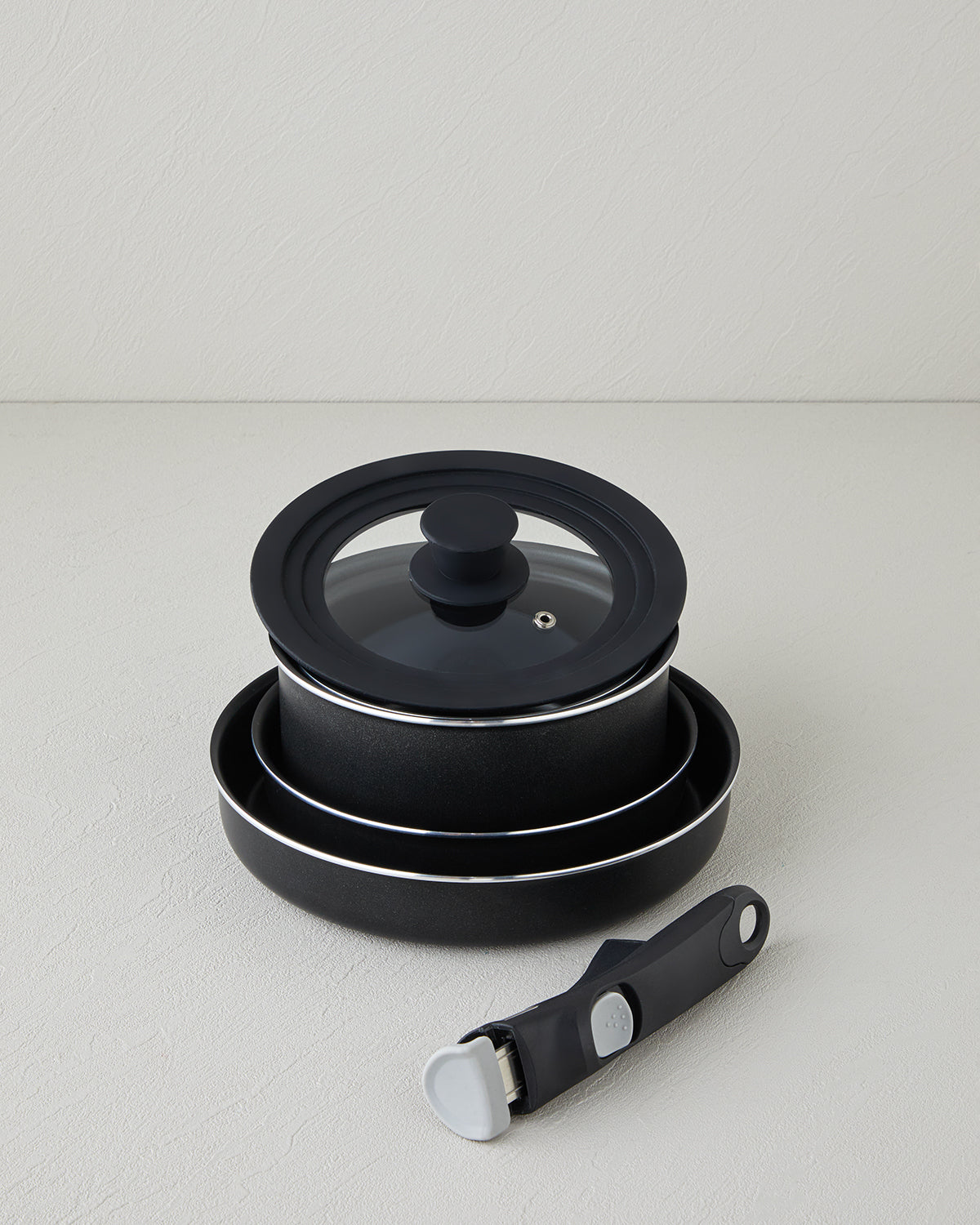 ClickEase Aluminum 6 Pieces Pot Set 16-18-20-24 cm Black (view 2)