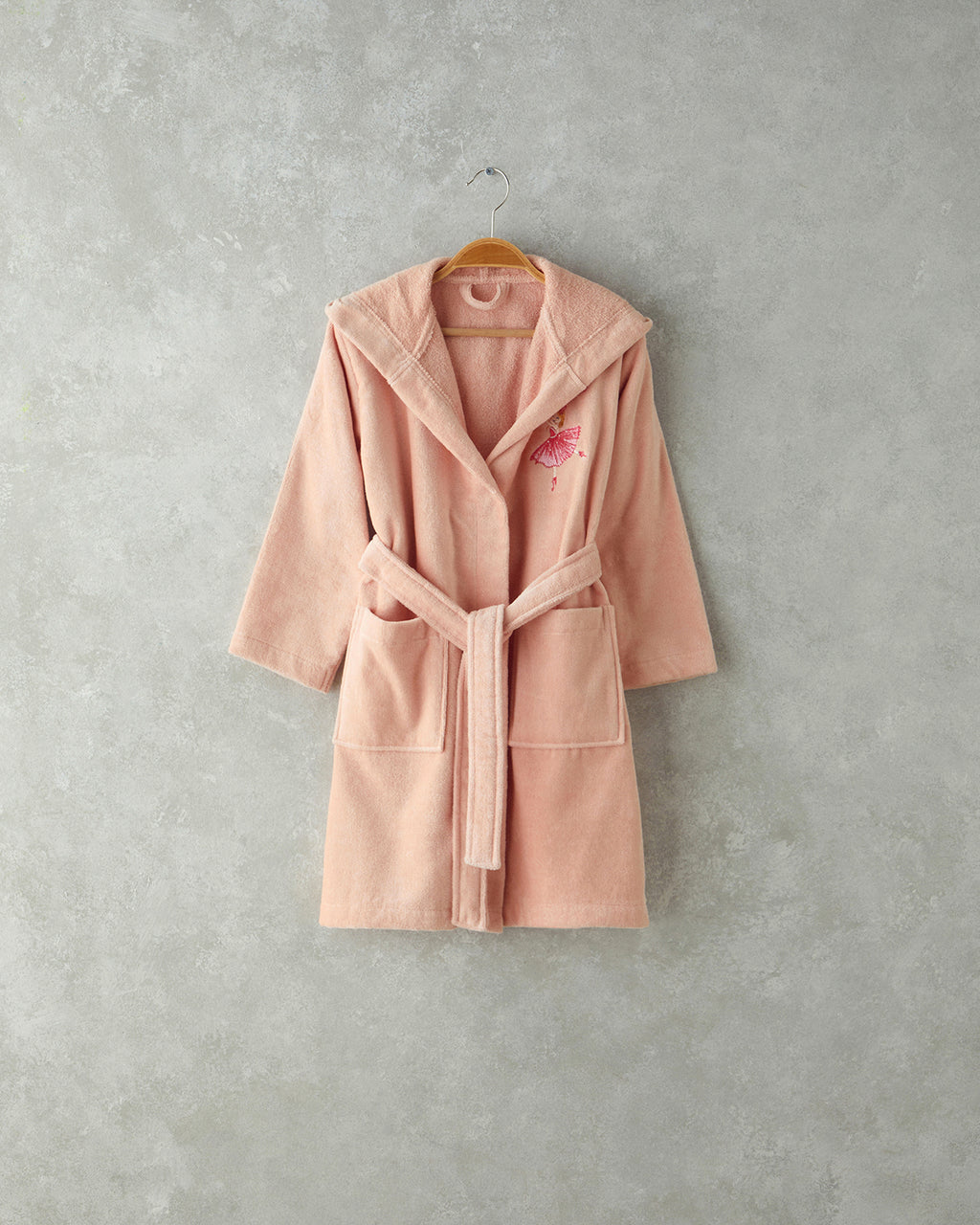 Ballerina Velvet Kids Bathrobe Pink - 4-6 Years