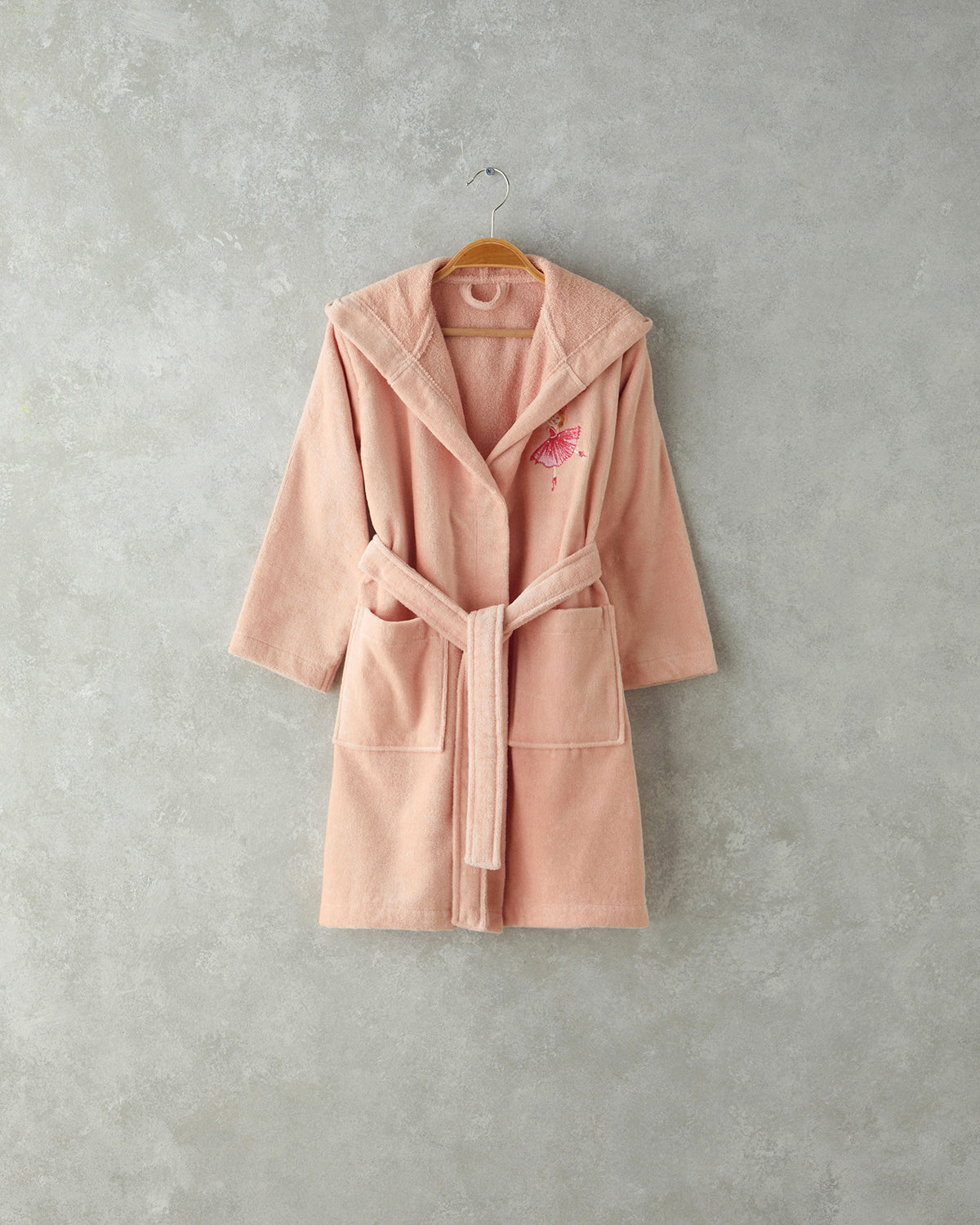Ballerina Velvet Kids Bathrobe Pink - 4-6 Years