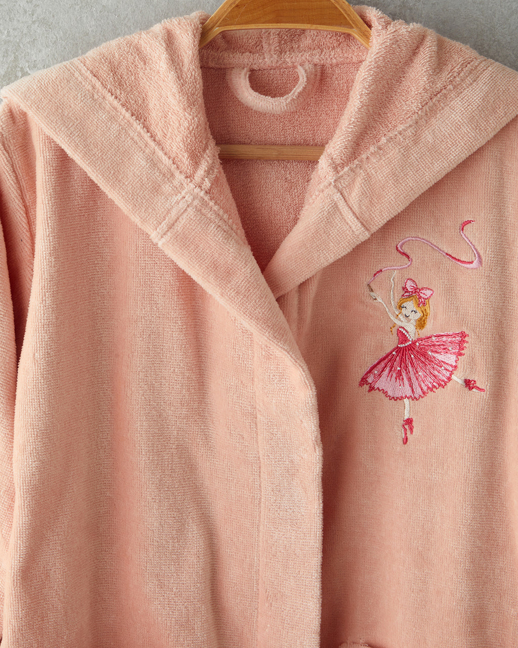 Ballerina Velvet Kids Bathrobe Pink - 8-10 Years (view 3)