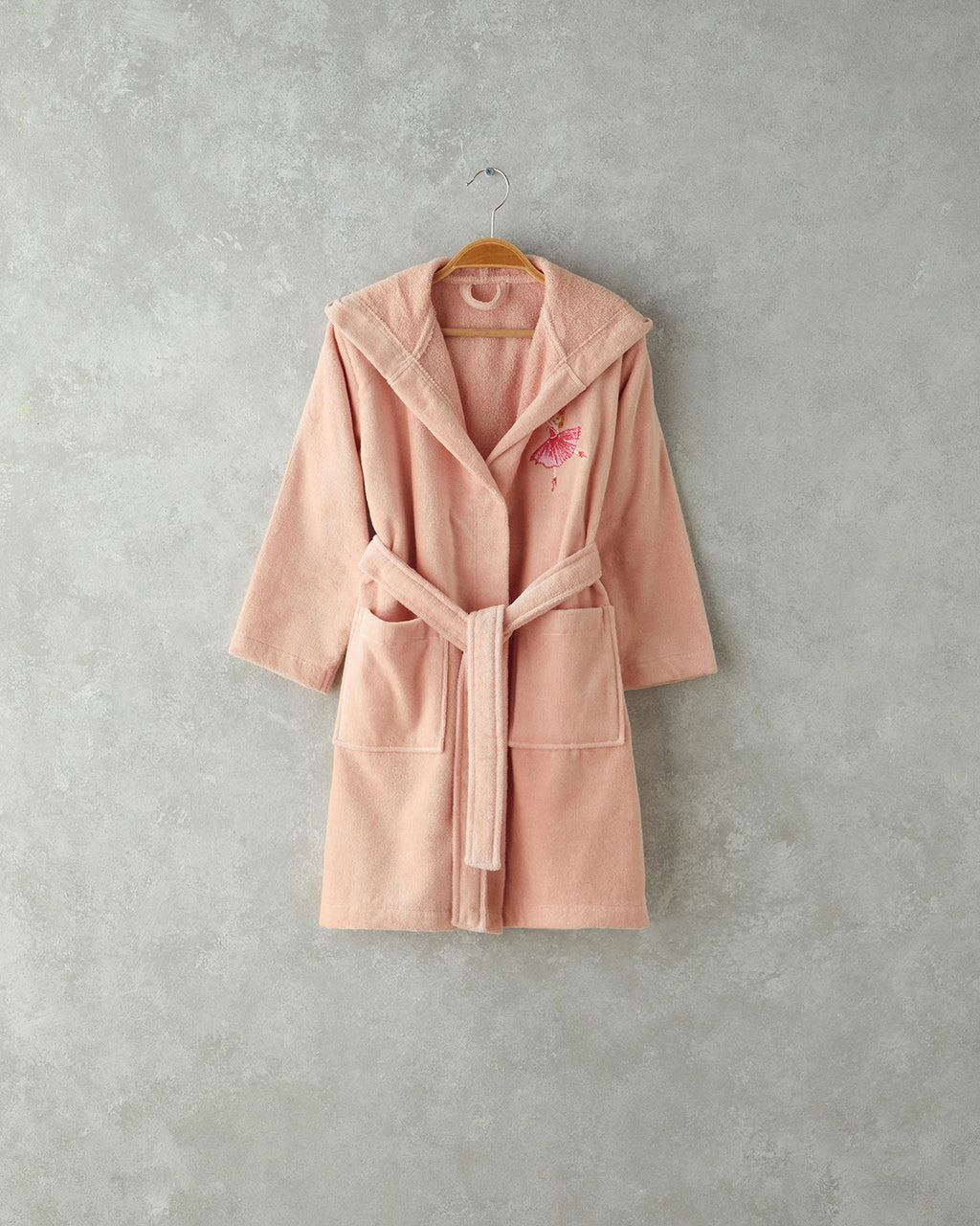 Ballerina Velvet Kids Bathrobe Pink (view 9)