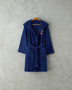 Elephant Velvet Kids Bathrobe Dark Blue - 4-6 Years