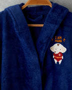 Elephant Velvet Kids Bathrobe Dark Blue - 8-10 Years (view 3)