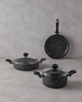 Granada Aluminum 5 Pieces Pot Set 20-26-26 cm Black
