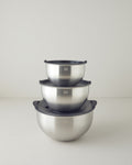 Inox Stainless Steel with 9-Piece Grater Mixing Bowl 16-20-24 cm Silver
