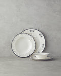Marcy Porcelain Table Set 24 Pieces, 6 Servings Black
