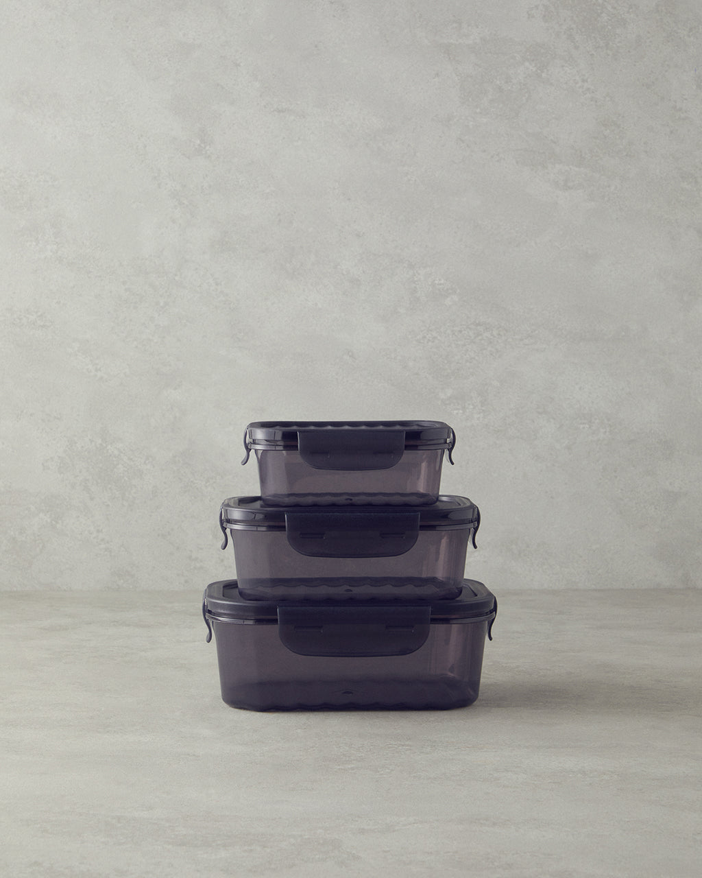 Sasha Plastic 3 pcs Storage Container 400+800+1400 ml Anthracite