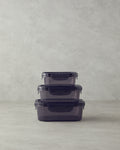 Sasha Plastic 3 pcs Storage Container 400+800+1400 ml Anthracite