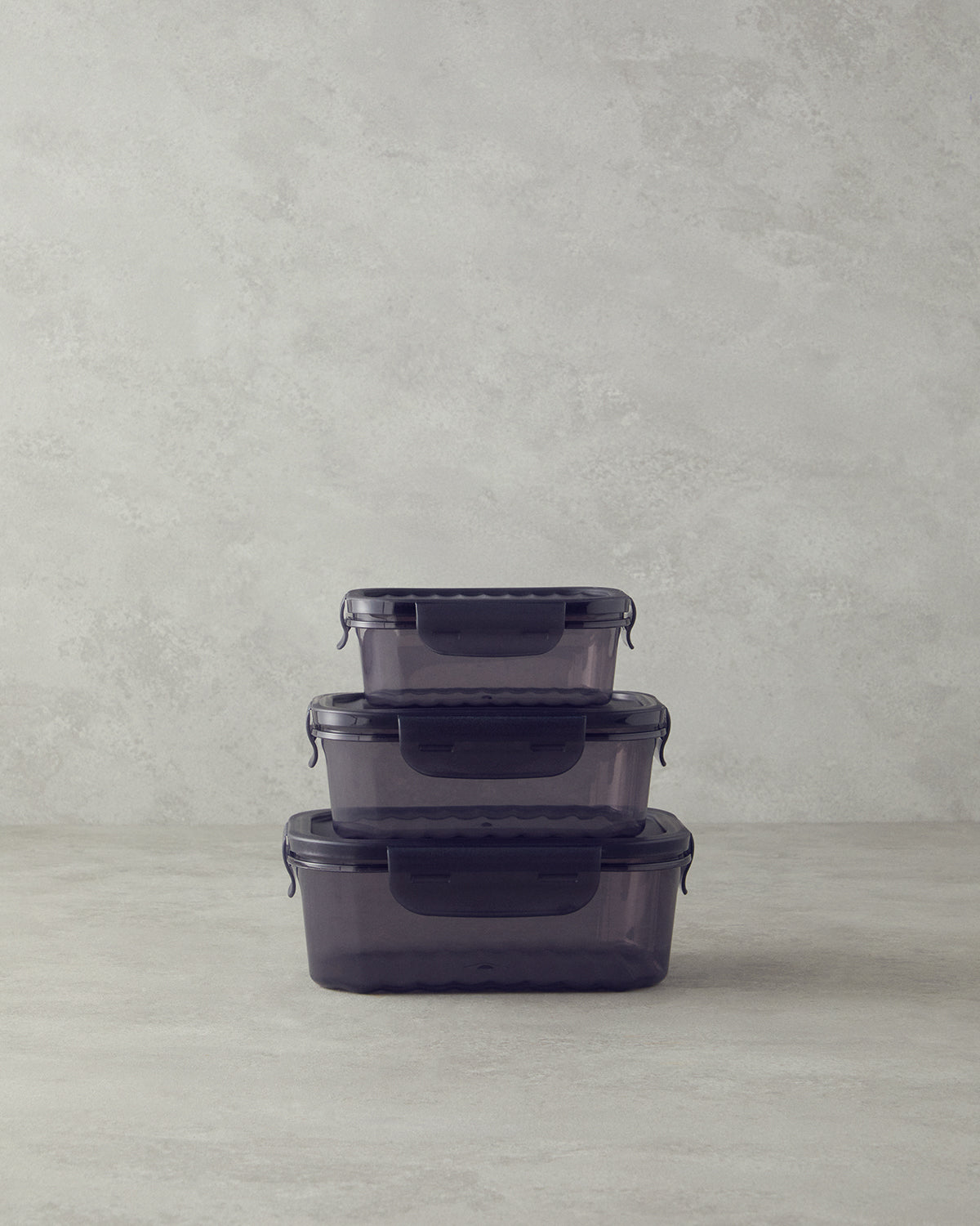 Sasha Plastic 3 pcs Storage Container 400+800+1400 ml Anthracite