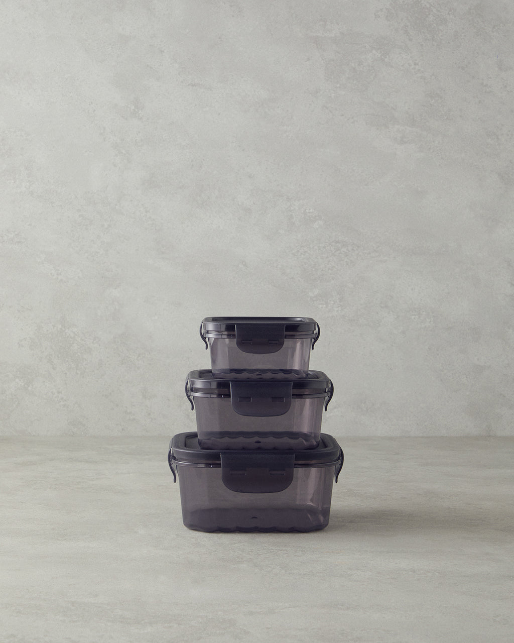 Sasha Plastic 3 pcs Storage Container 500+1000+1700 ml Anthracite