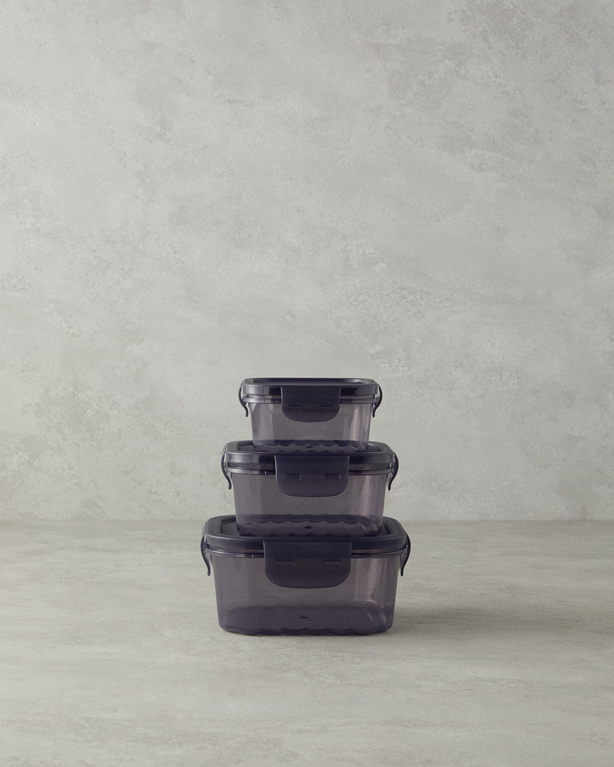 Sasha Plastic 3 pcs Storage Container 500+1000+1700 ml Anthracite