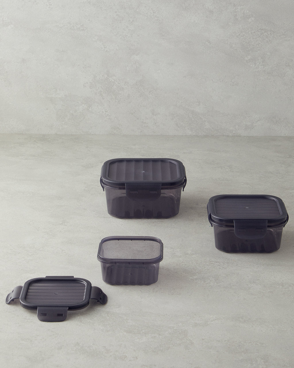 Sasha Plastic 3 pcs Storage Container 500+1000+1700 ml Anthracite (view 2)