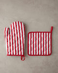 Chef Polyester 2 pcs Kitchen Set 20x20 - 19x30 cm - Red