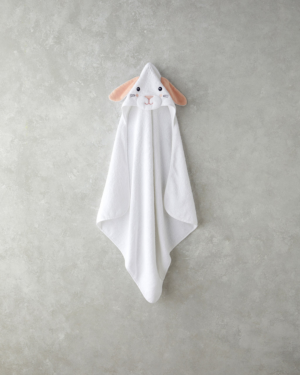 Rabbit Cotton Baby Towel 75x75 cm White