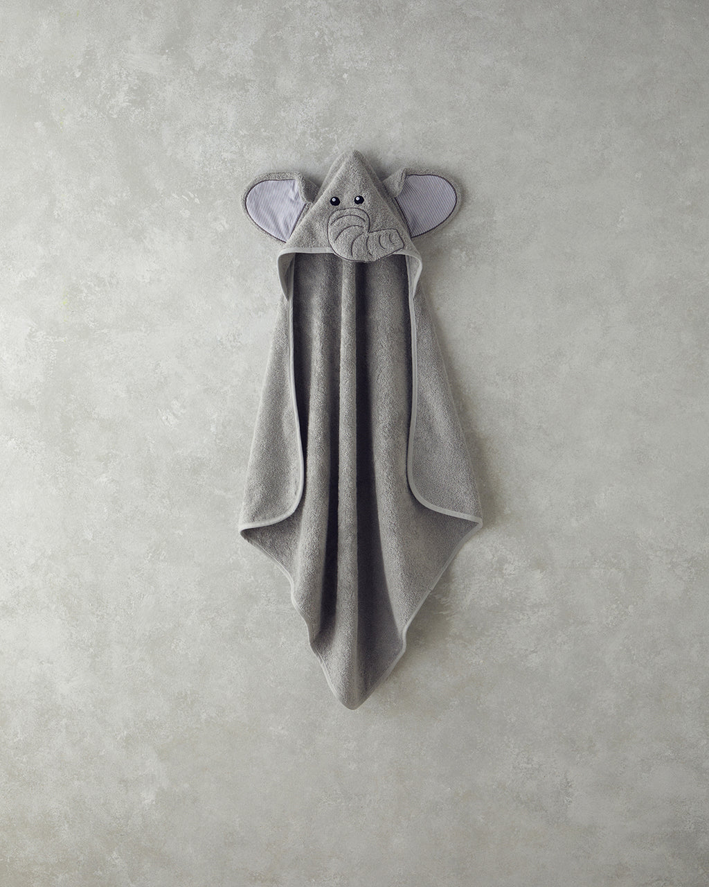 Elephant Cotton Baby Towel 75x75 cm Gray