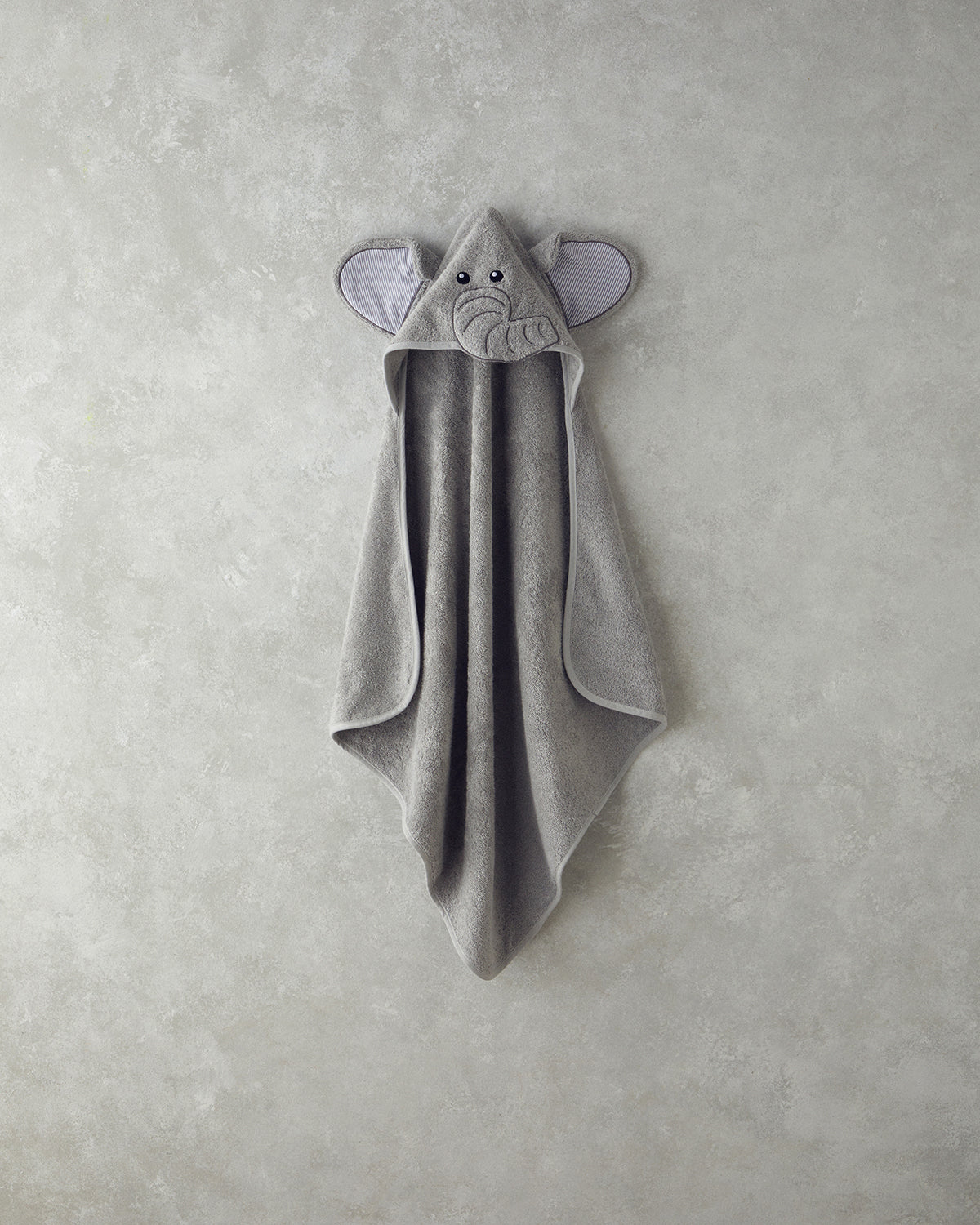 Elephant Cotton Baby Towel 75x75 cm Gray