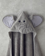 Elephant Cotton Baby Towel 75x75 cm Gray (view 2)