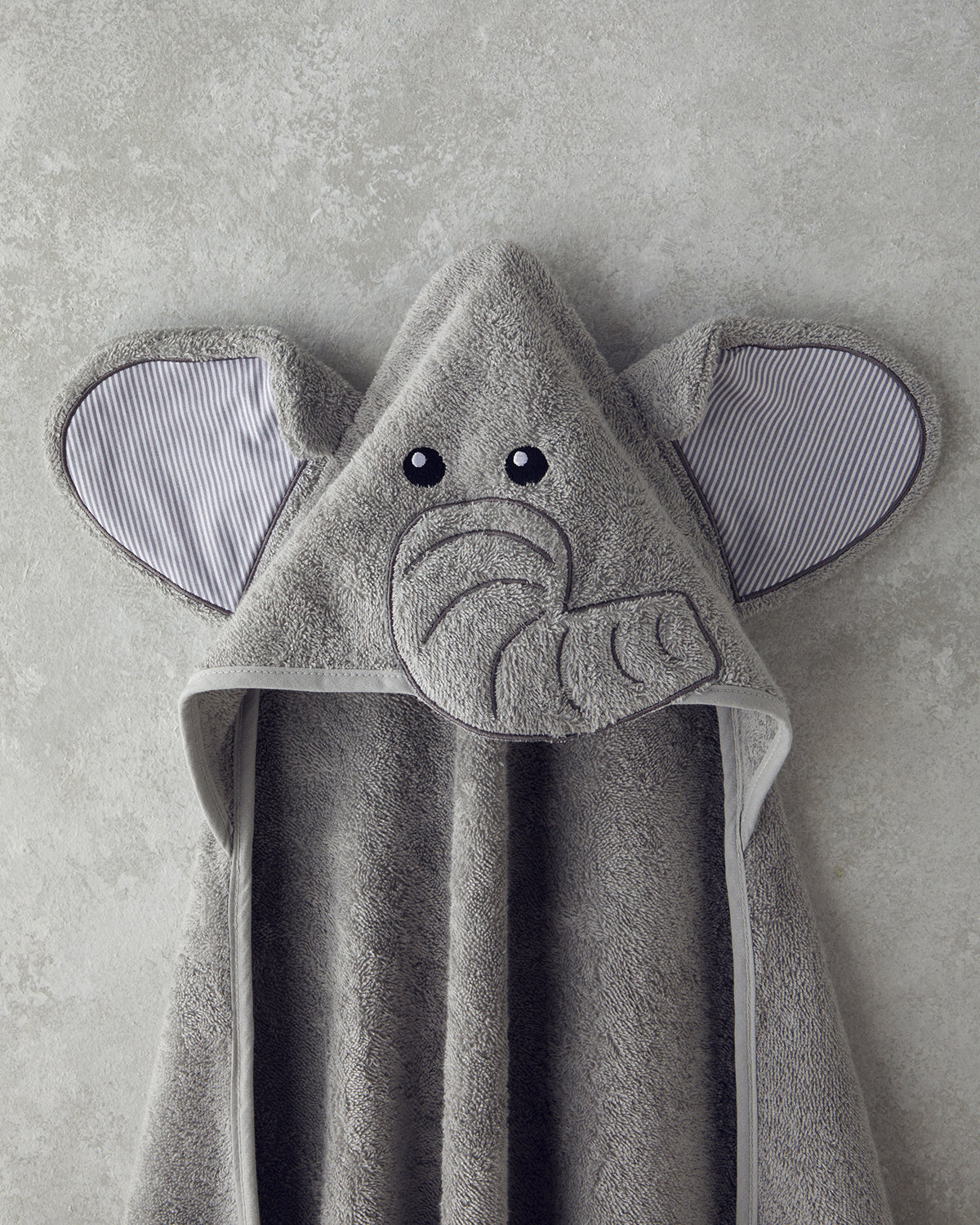 Elephant Cotton Baby Towel 75x75 cm Gray (view 2)